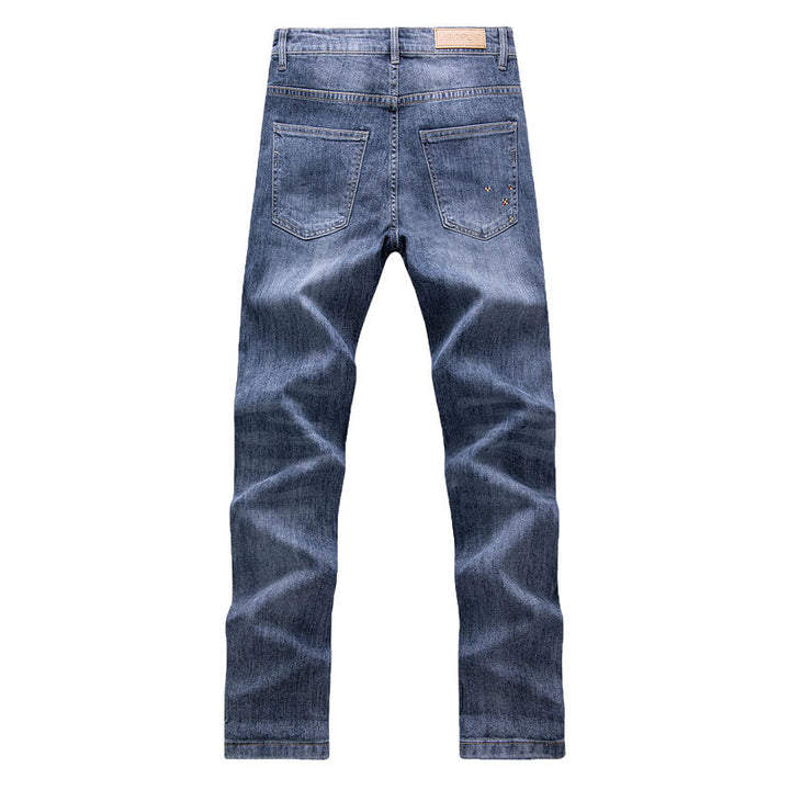 Men's Slim Fit Jeans with Modern Embellishments Lisslune