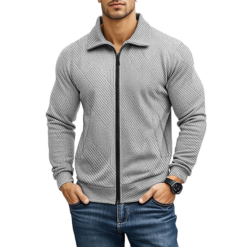 Men's comfortable and stylish hooded jacket with textured fabric Lisslune