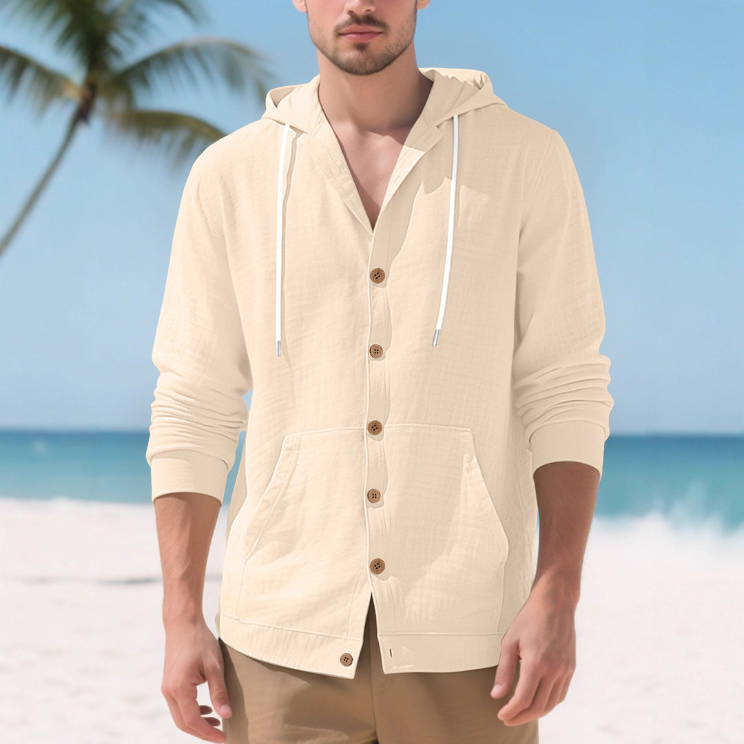 Men's elegant leisure jacket with hood and practical pockets Lisslune