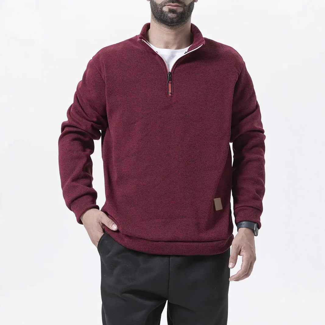 Men's fleece pullover with half zipper Lisslune