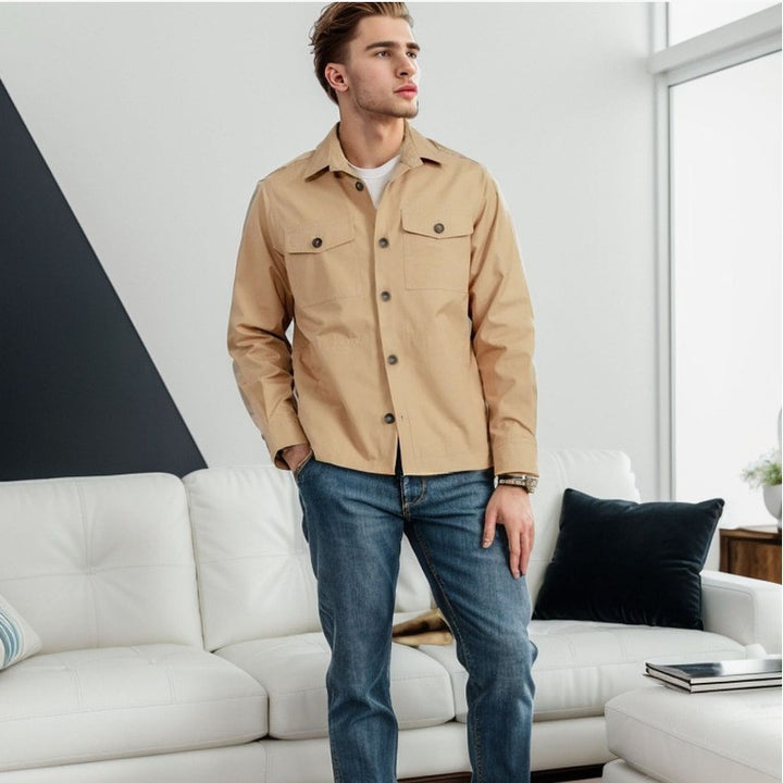 Men's fashionable lightweight chore jacket with practical pockets Lisslune