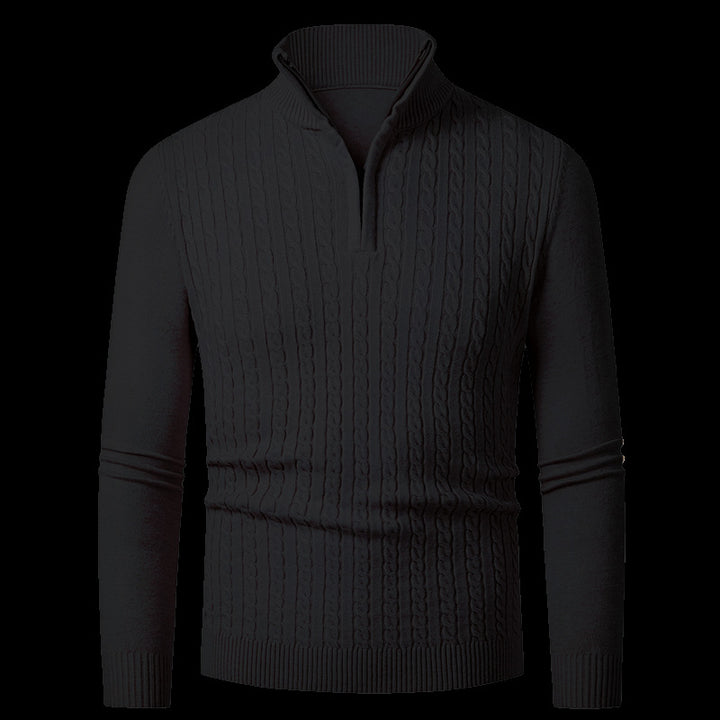 Men's fine knit sweater with stylish zipper Lisslune
