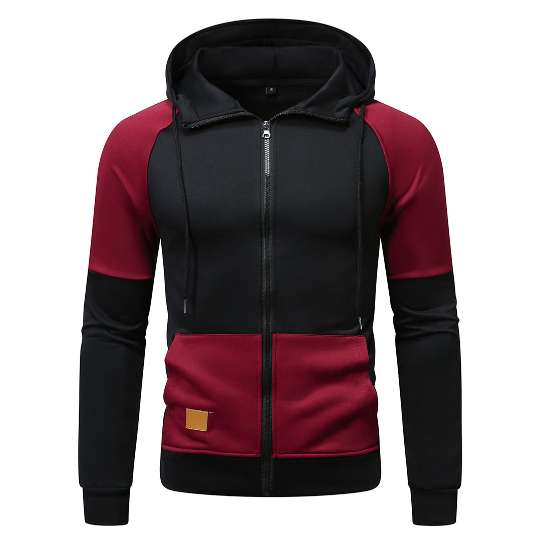 Men's sporty hooded sweater with unique color block design Lisslune
