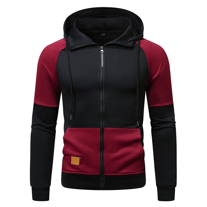 Men's sporty hooded sweater with unique color block design Lisslune