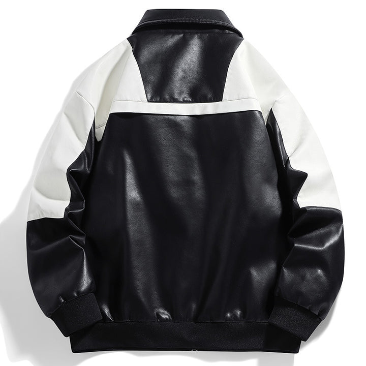 Men's Fashionable Transition Jacket with Contrasting Leather Inserts Lisslune