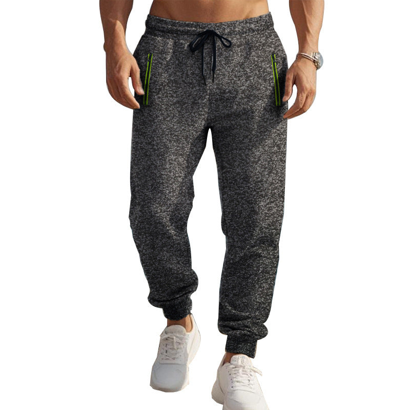 Men's sporty jogging pants with practical zipper and elastic waistband Lisslune