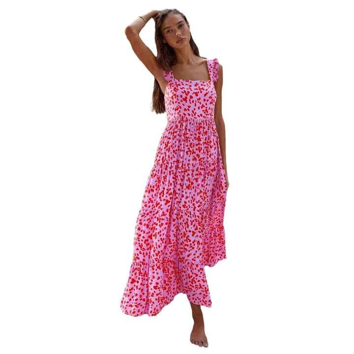 Women's maxi dress with voluminous skirt and delicate ruffle details Lisslune