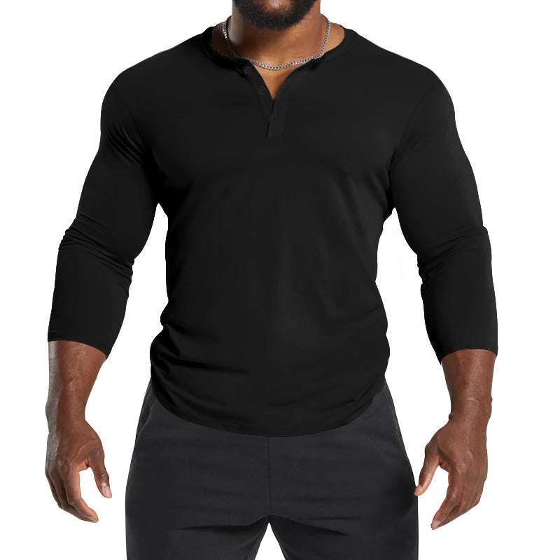 Men's Long Sleeve Henley Shirt with breathable material and modern fit Lisslune