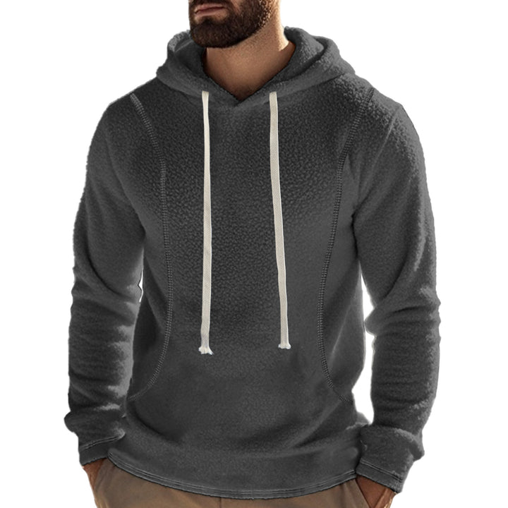 Men's fleece hoodie with breathable properties and drawstring Lisslune