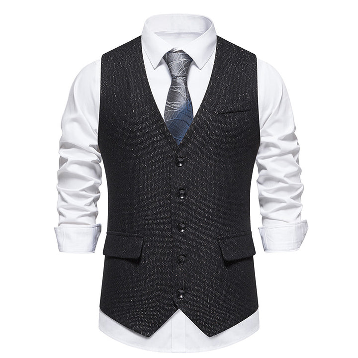 Men's elegant suit vest with fine modern design and practical pockets Lisslune
