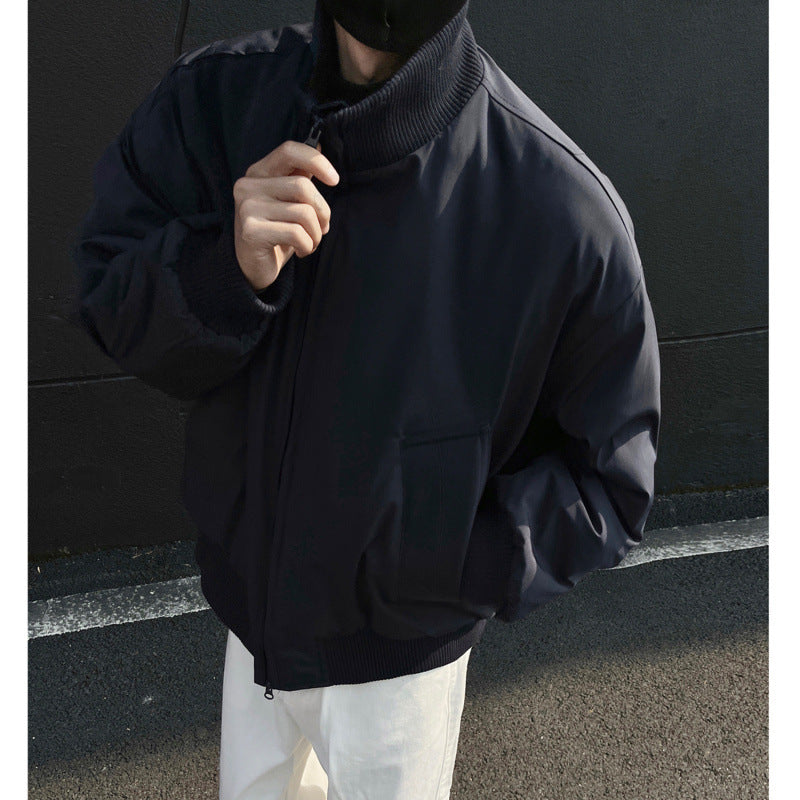 Men's casual bomber jacket with high collar and practical pockets Lisslune