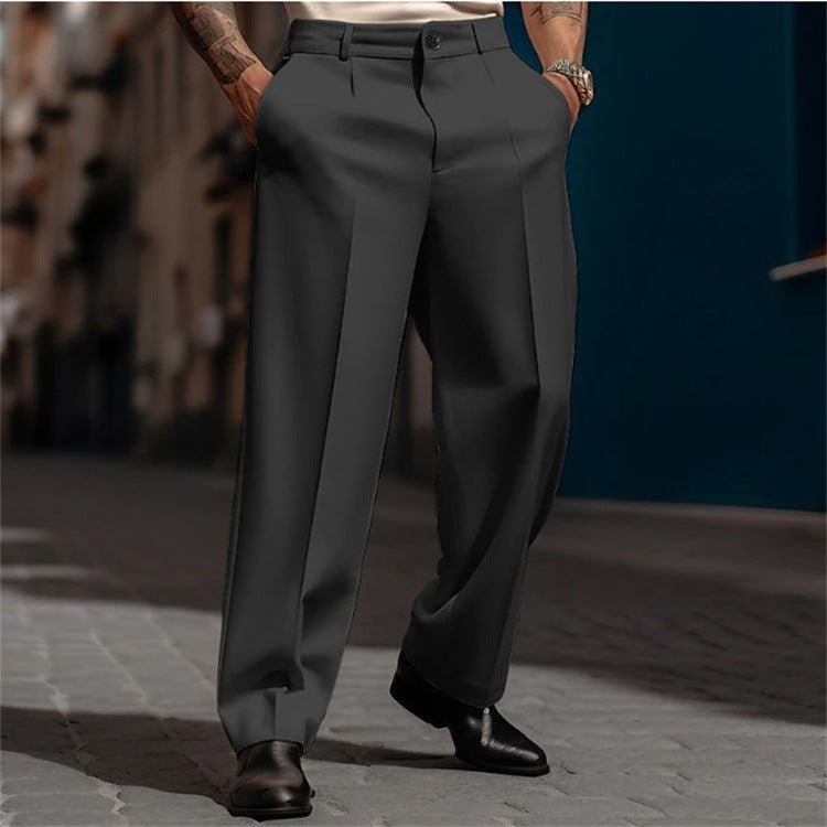 Men's classic suit trousers with a high waist and wide legs Lisslune
