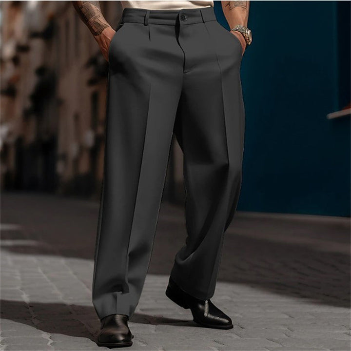 Men's classic suit trousers with a high waist and wide legs Lisslune