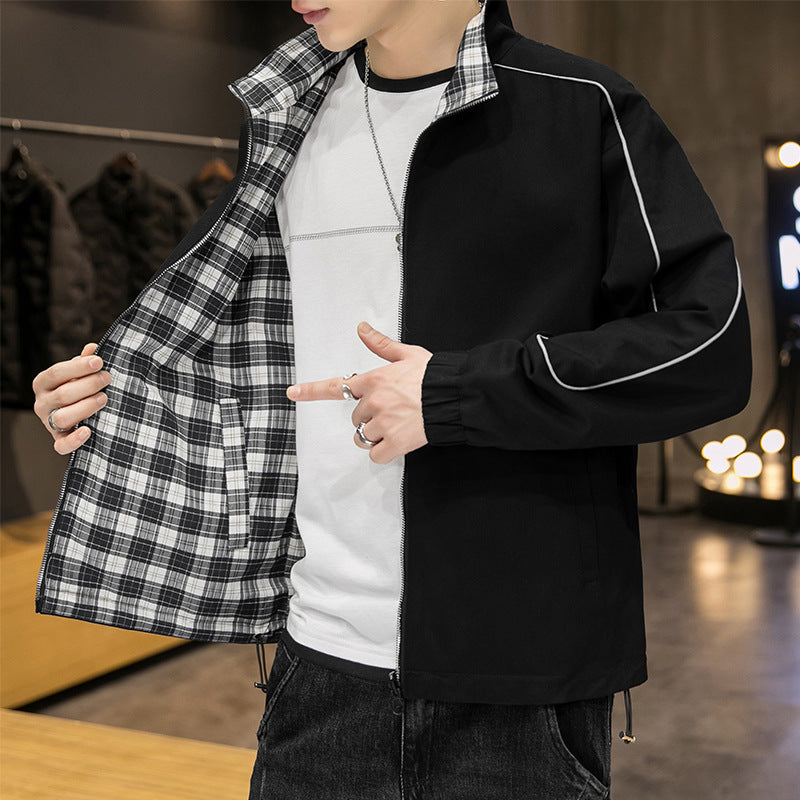 Men's functional jacket with breathable properties and stylish check pattern Lisslune