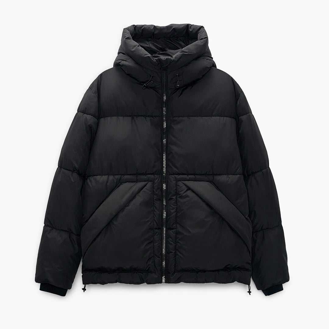 Men's quilted winter jacket with hood and generous pockets Lisslune