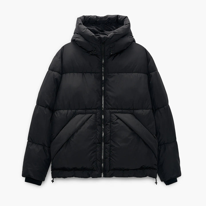 Men's quilted winter jacket with hood and generous pockets Lisslune