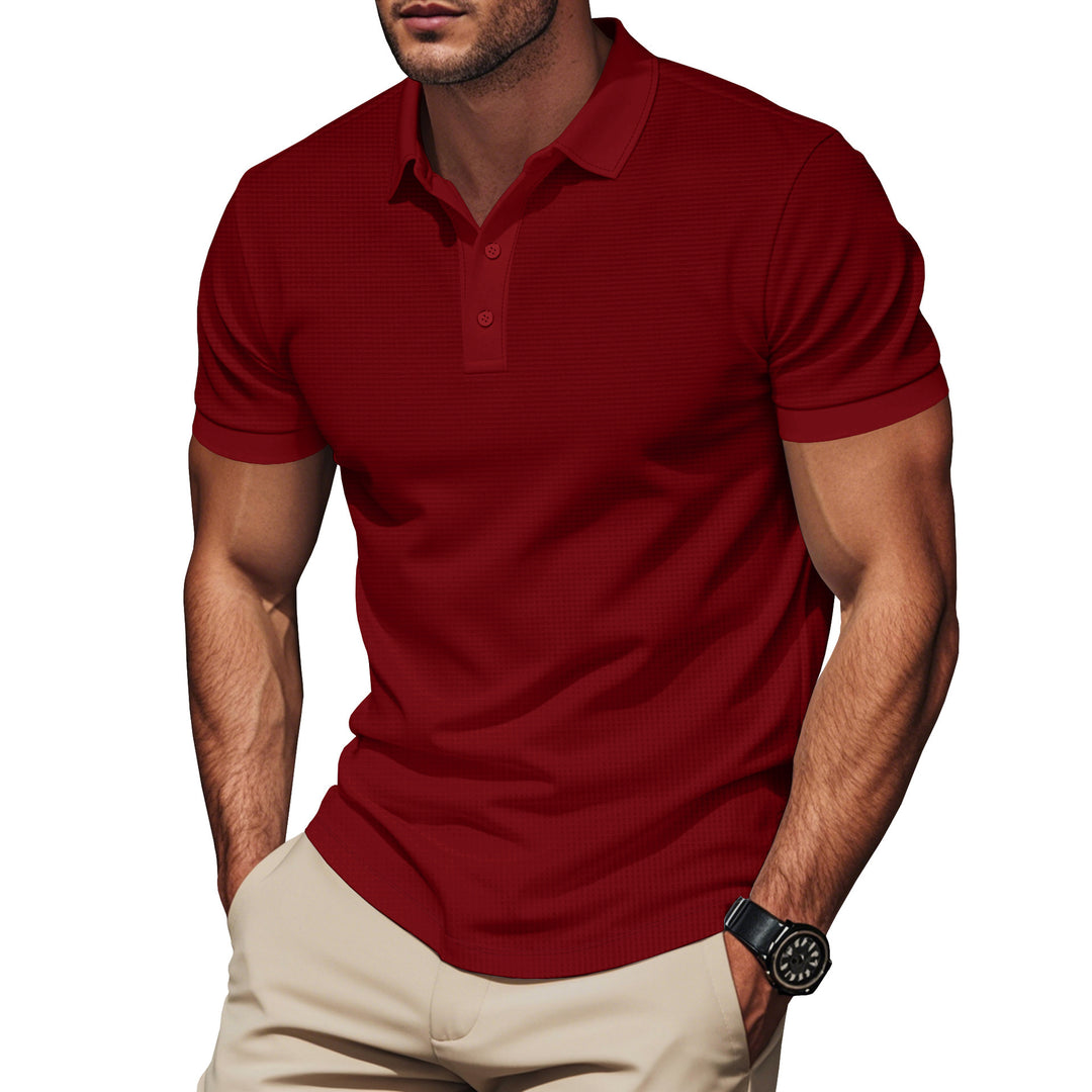 Men's polo shirt with textured design and comfortable collar Lisslune