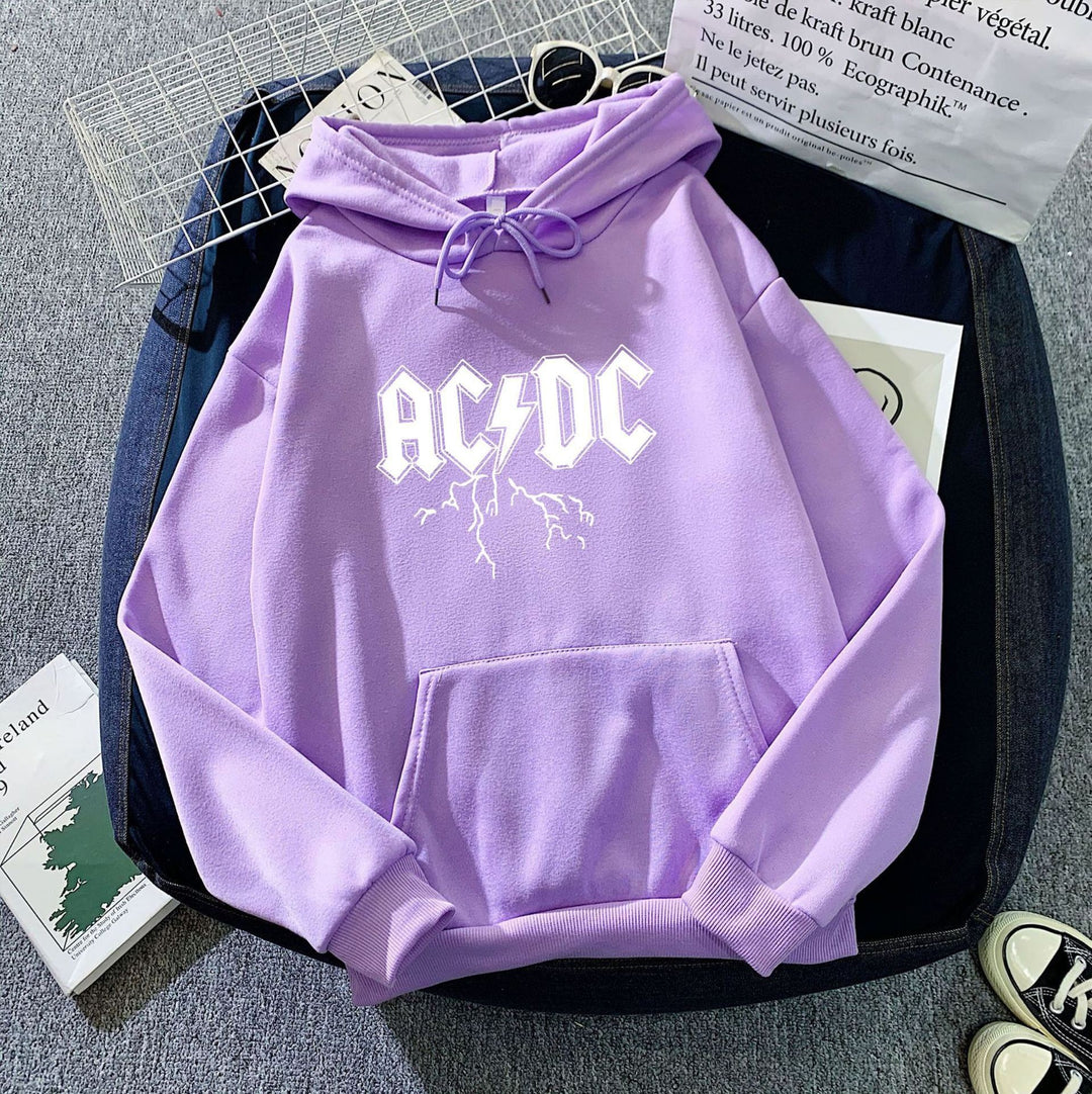 Women's hoodie with large band logo and kangaroo pocket Lisslune
