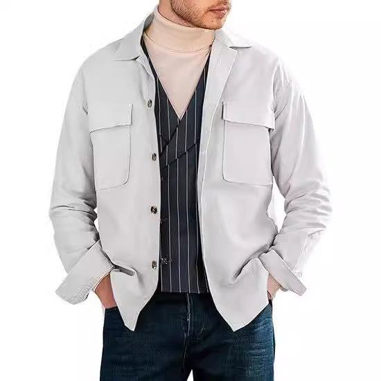 Men's casual utility jacket with practical pockets and modern cut Lisslune