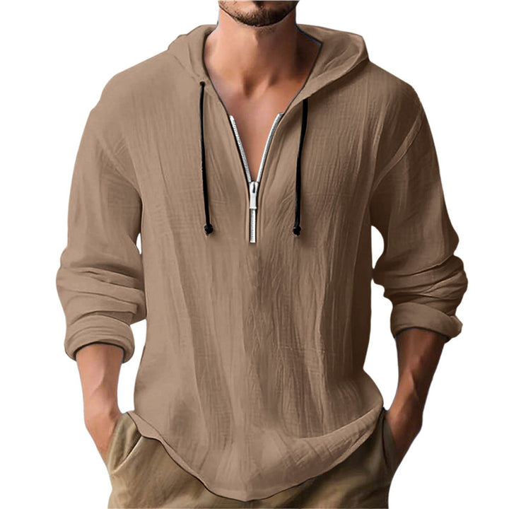 Men's casual hoodie with half-length zipper and breathable fabric Lisslune