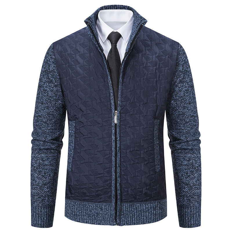 Men's elegant hybrid jacket with quilted design and refined knit sleeves Lisslune