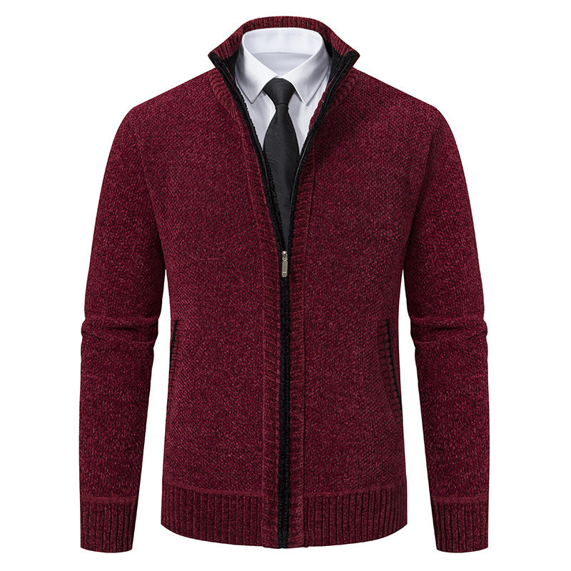 Men's elegant cardigan with modern zipper and high collar Lisslune