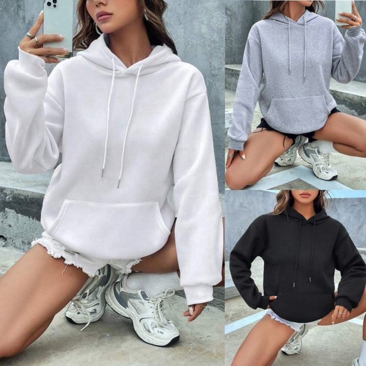 Women's hoodie with casual cut and practical kangaroo pocket Lisslune