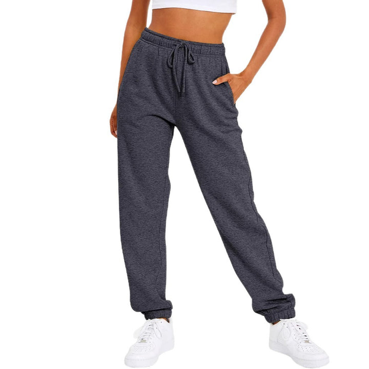 Women’s sporty leisure pants with elastic waistband and high-waisted cut Lisslune