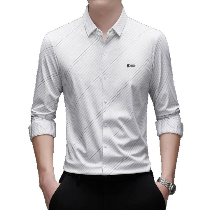 Men's finely striped long-sleeve shirt with modern cut Lisslune