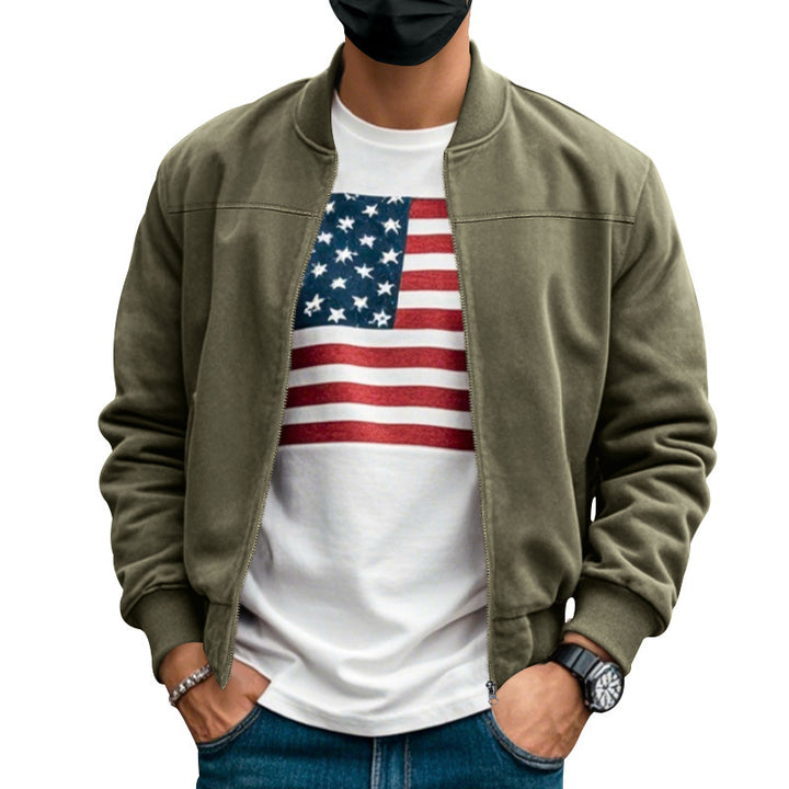 Men's casual bomber jacket with breathable lining and side zip pockets Lisslune