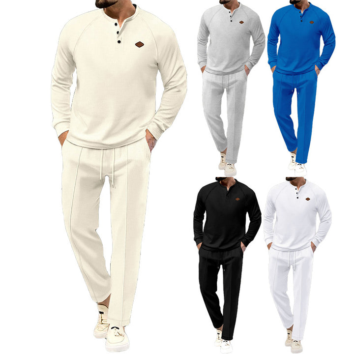 Men's high-quality leisure suit with button placket and elegant pockets Lisslune