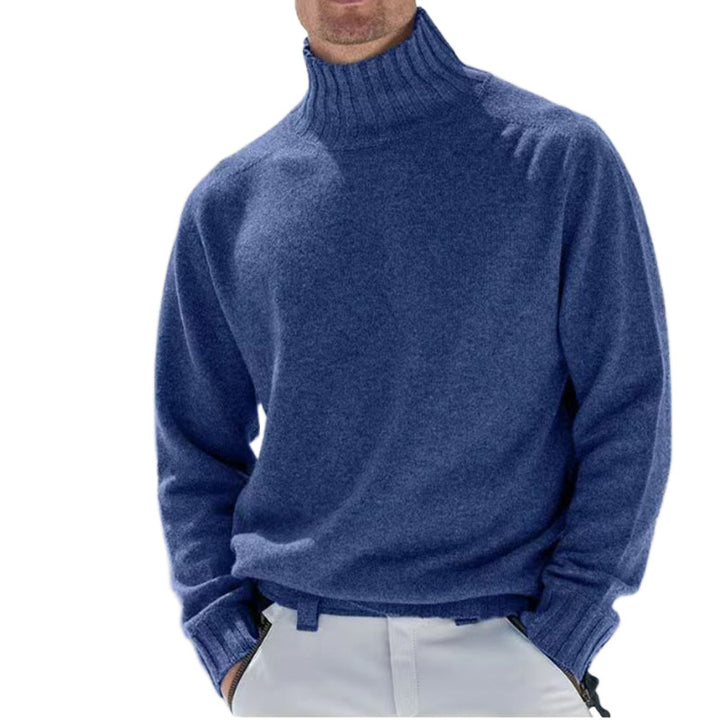Men's turtleneck sweater made of high-quality wool with textured details Lisslune