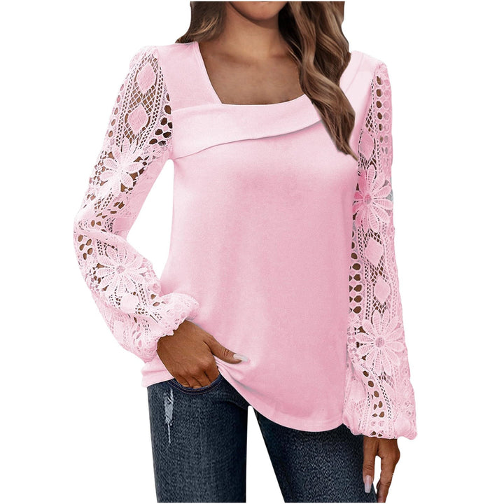 Women's blouse with floral lace sleeves and voluminous cut Lisslune