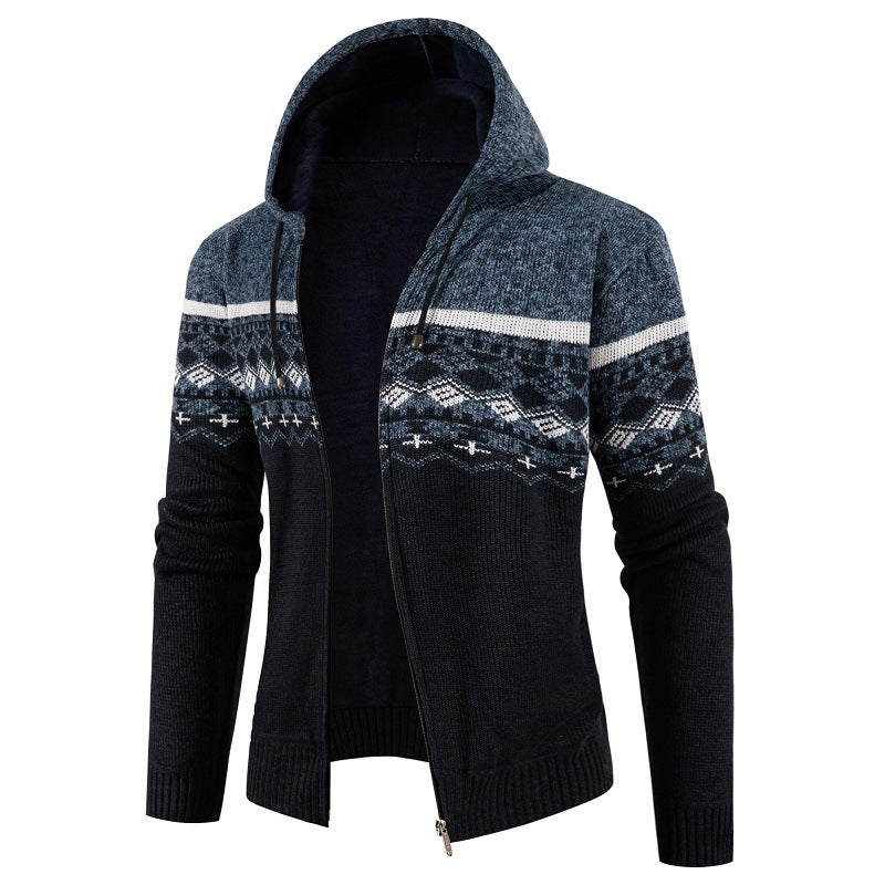 Men's hoodie with Norwegian pattern Lisslune