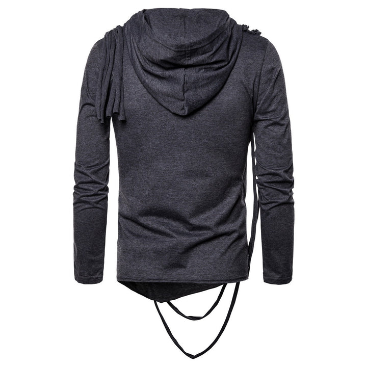 Men's asymmetrical hoodie shirt with decorative details Lisslune