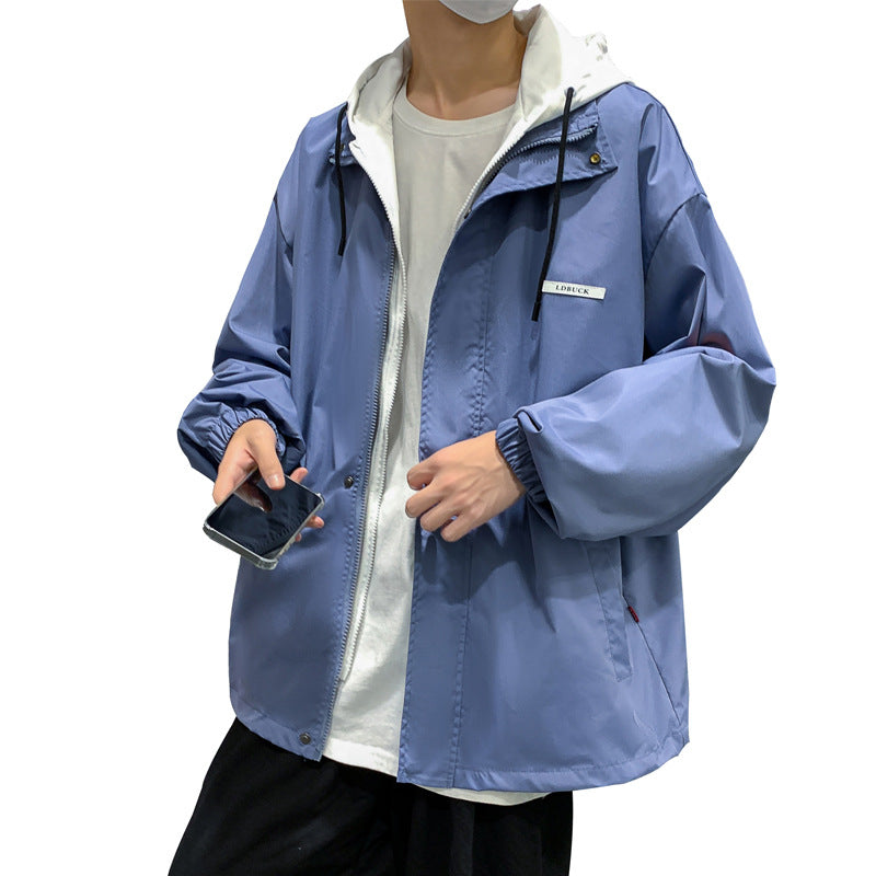 Men's casual transitional jacket with adjustable hood and breathable lining Lisslune