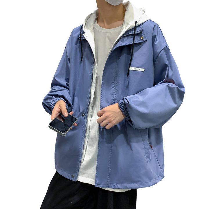 Men's casual transitional jacket with adjustable hood and breathable lining Lisslune