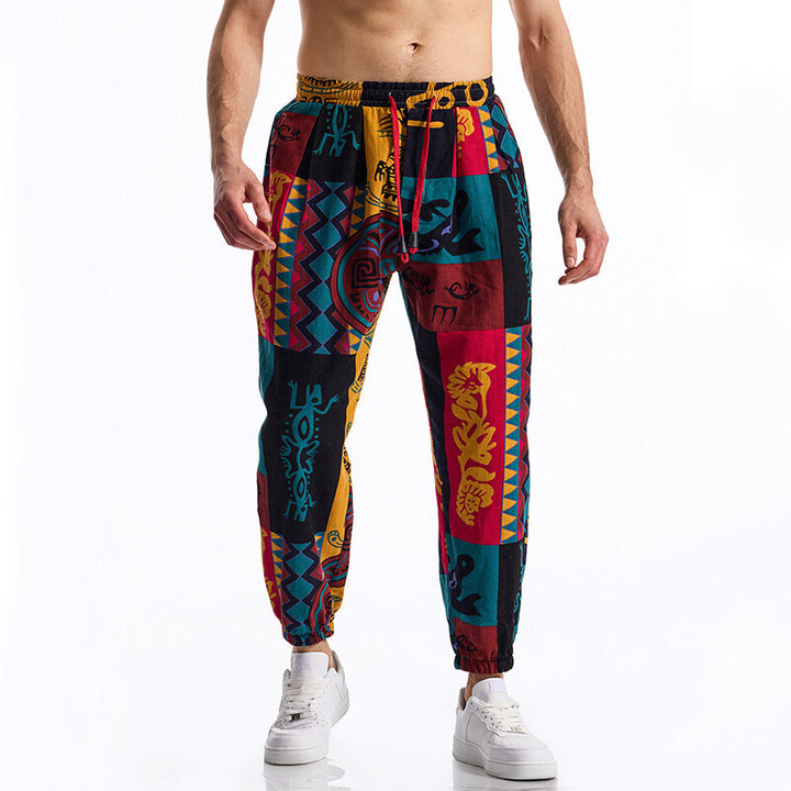 Men's joggers with modern patchwork design Lisslune