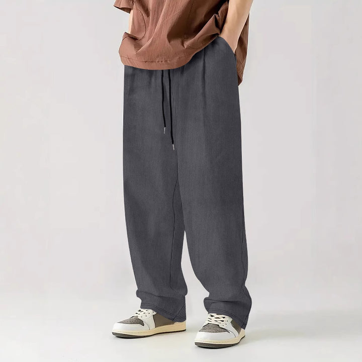 Men's comfortable ribbed pants with elastic waistband Lisslune