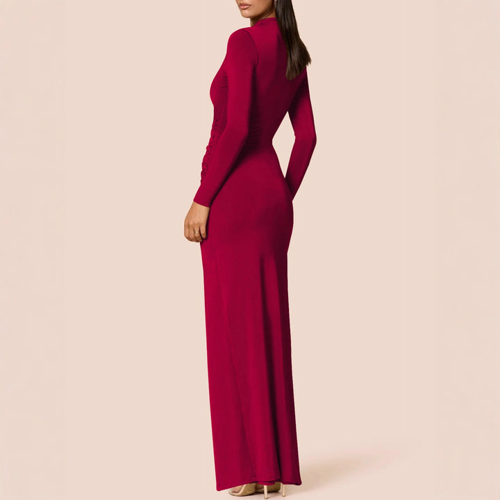 Damen Elegantes Maxikleid mit figurbetonendem Schnitt und hohem Schlitz Lisslune