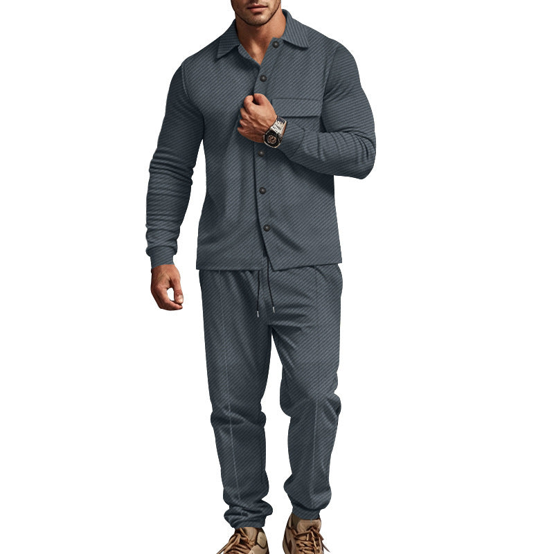 Men's casual pajama set with elegant button details Lisslune