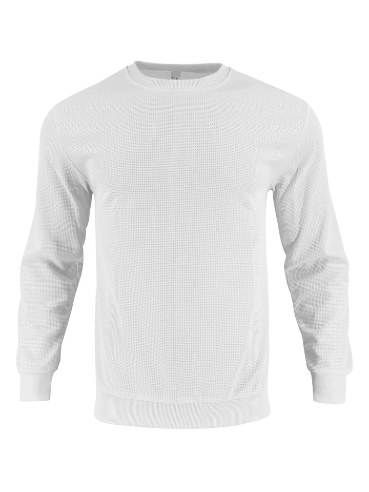 Men's stylish textured sweatshirt with round neck and elastic cuffs Lisslune