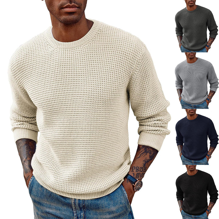 Men's large knitted sweater with textured fabric Lisslune