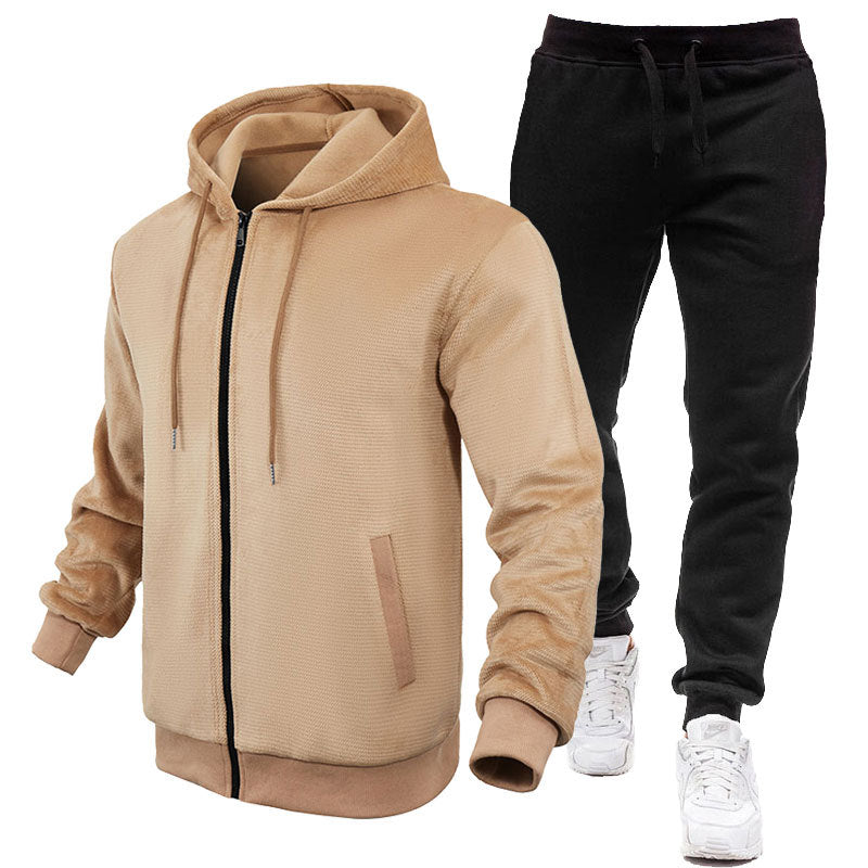 Men's sporty hoodie and tracksuit with fleece lining and practical pockets Lisslune