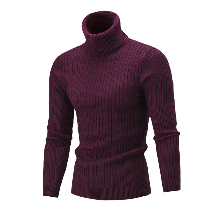 Men's turtleneck sweater in classic rib pattern Lisslune
