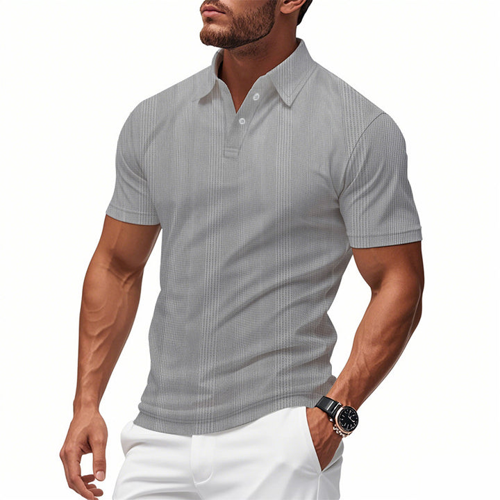 Men's stylish short-sleeve polo shirt with textured surface Lisslune