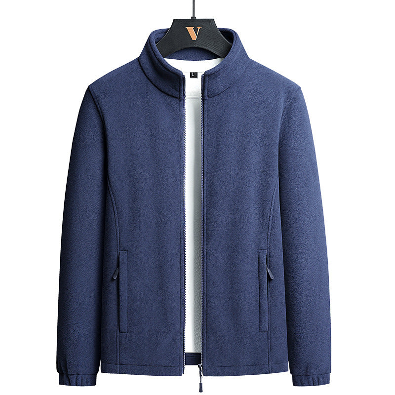 Men's fleece jacket with high collar and practical pockets Lisslune