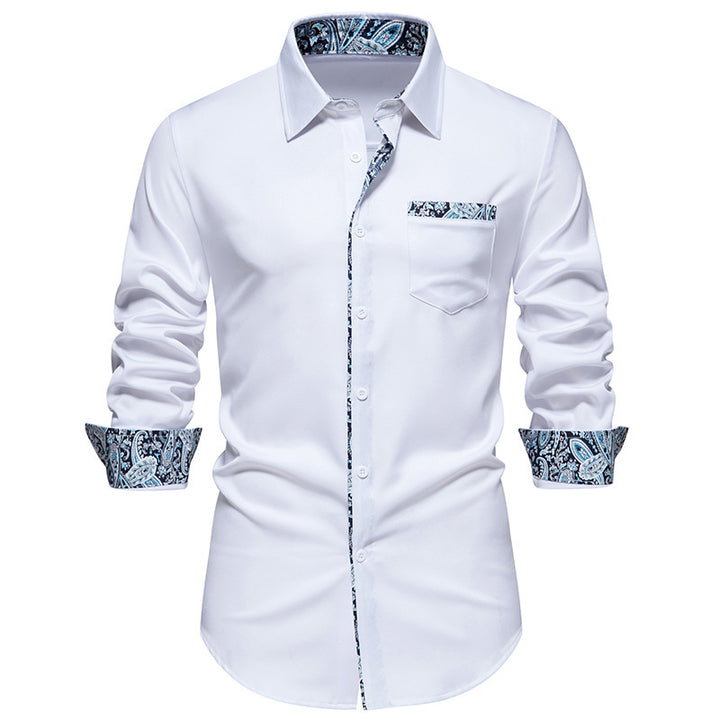 Men's Long Sleeve Shirt with Modern Paisley Design Lisslune