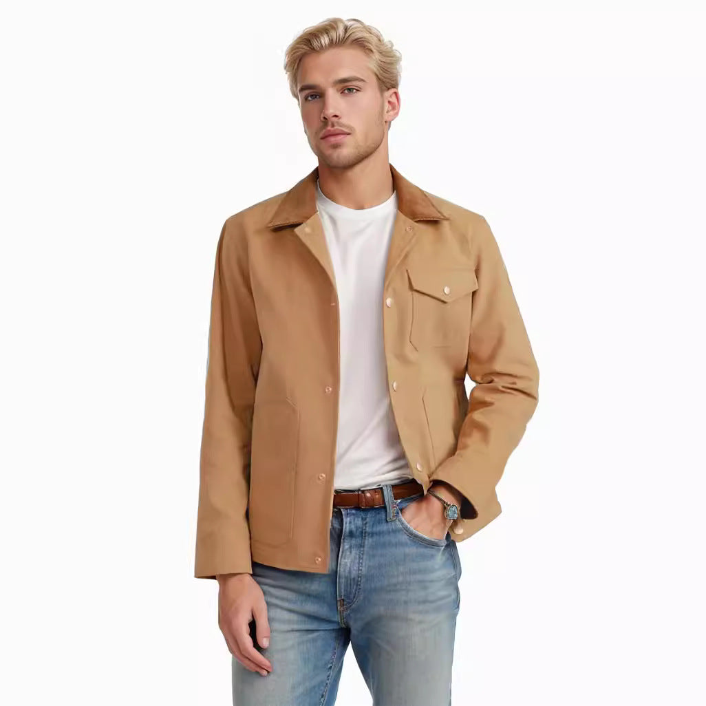 Men's casual cotton jacket in worker style Lisslune
