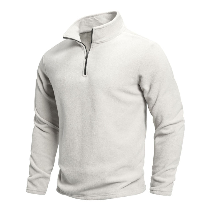 Men's fleece pullover with high collar adjustability and functional zipper Lisslune